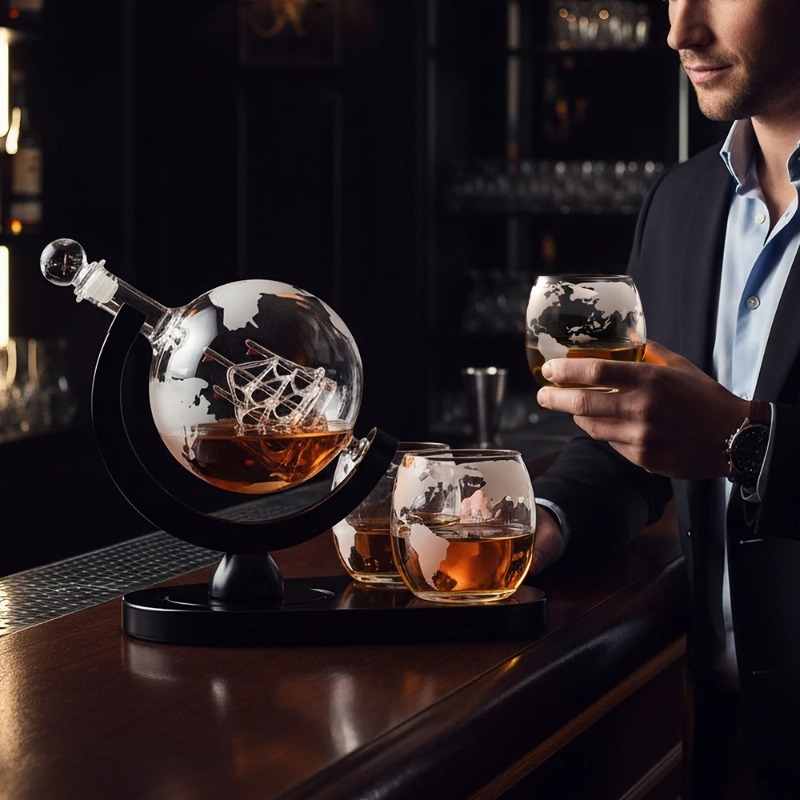 Decanter Globe Set - Set Dekanter Globe Kreatif dengan Carafe,
