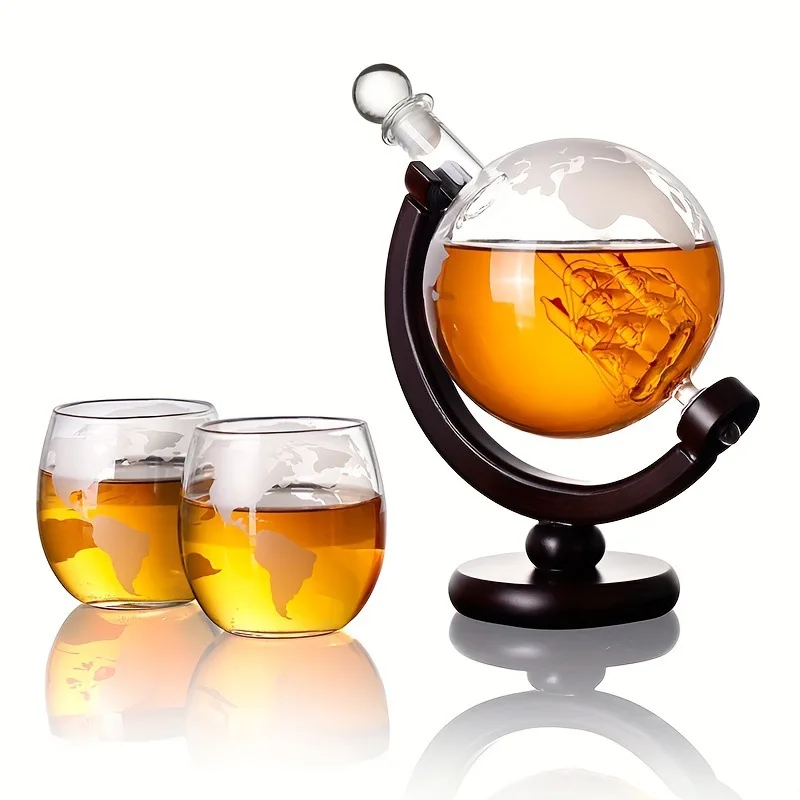 Decanter Globe Set - Set Dekanter Whiskey Globe 850ml dengan