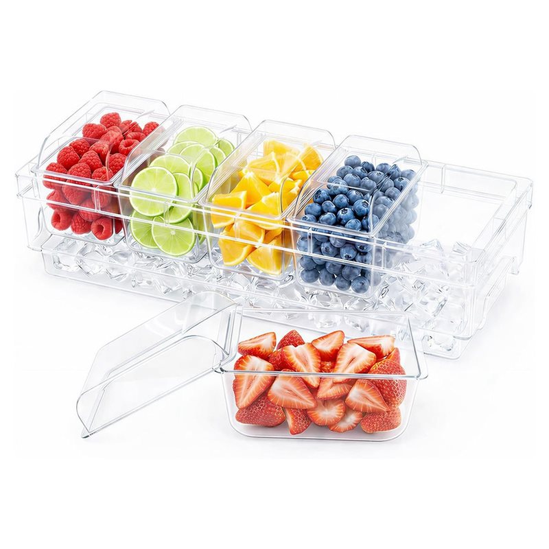Garnish Tray Set - A25F-Wadah Bumbu Dingin, Set Penyajian Taco