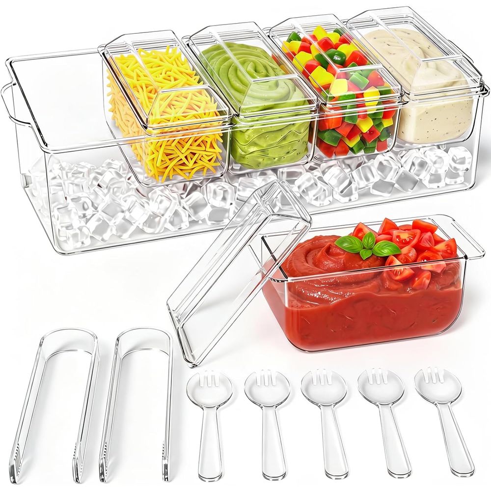 Garnish Tray Set - Nampan Bumbu, Wadah Dingin untuk Rumah,