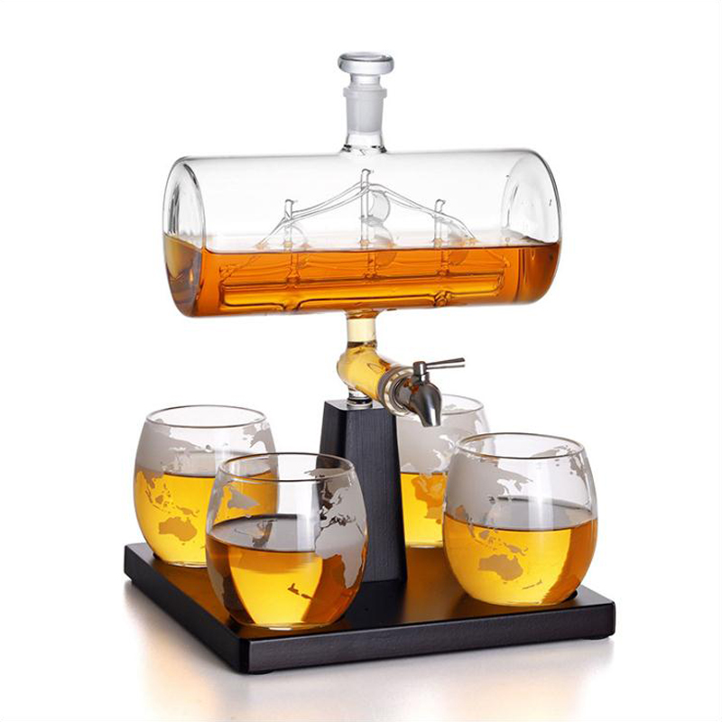 Decanter Globe Set - Dekanter Wiski Bentuk Antik Set Dekanter