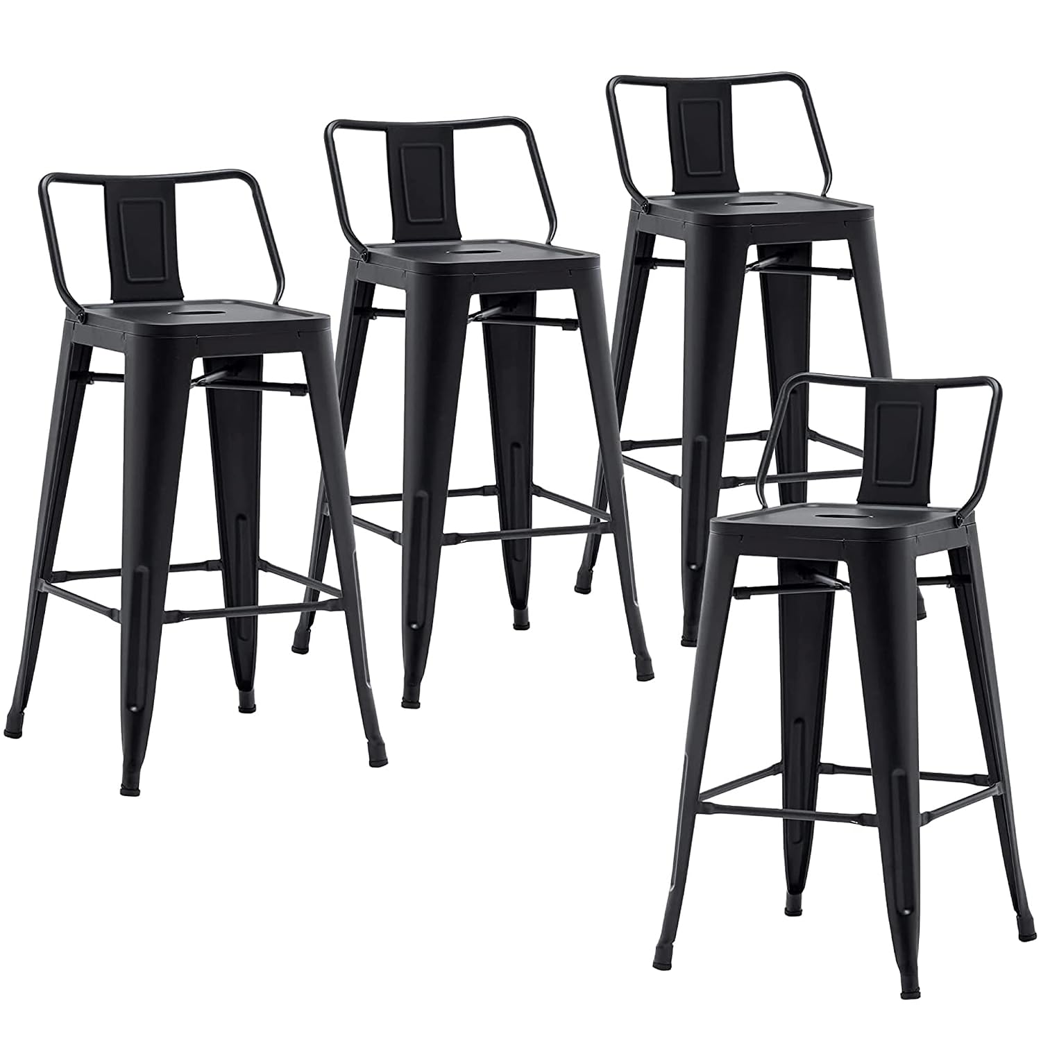 Home Bar Stools - Kursi Bar Logam Industrial dengan Sandaran,