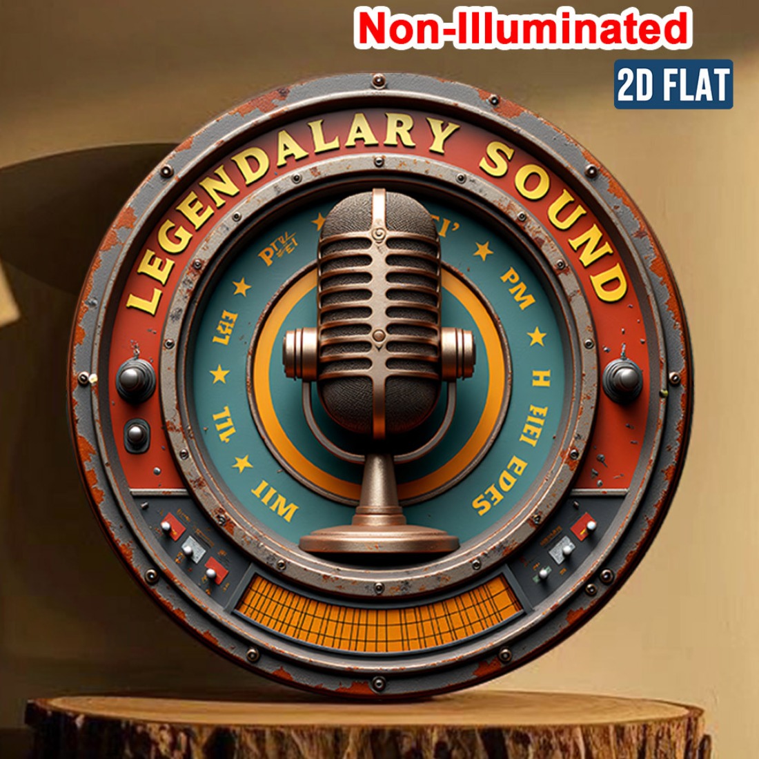 Home Bar And Kitchen - Seni Dinding Stereo Vintage Tanda Logam
