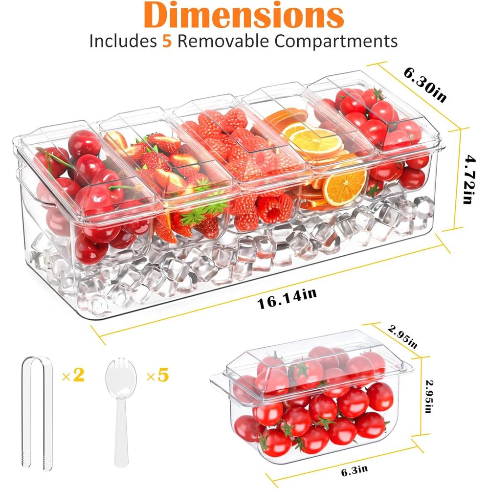 Nampan Bumbu, Wadah Dingin unt - Garnish Tray Set ulasan dan harga