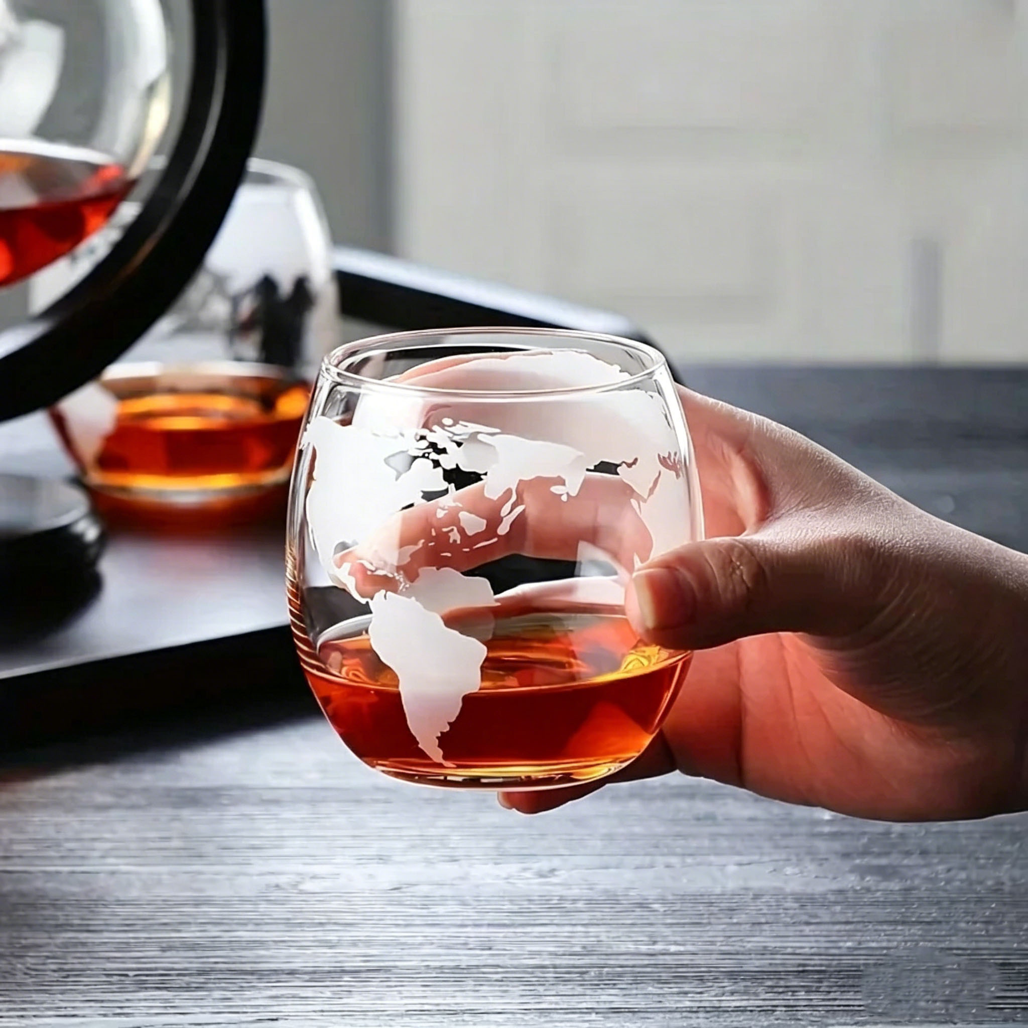 Set Dekanter Wiski Globe Kaca  - Decanter Globe Set ulasan dan harga