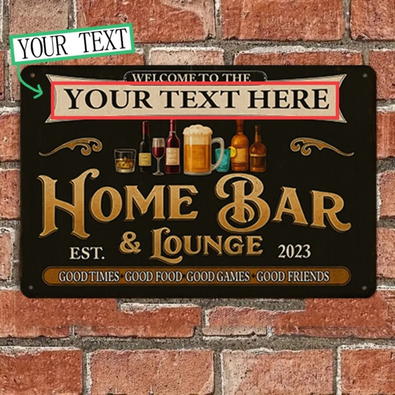 Tanda Logam Vintage untuk Bar  - Home Bar Signs ulasan dan harga