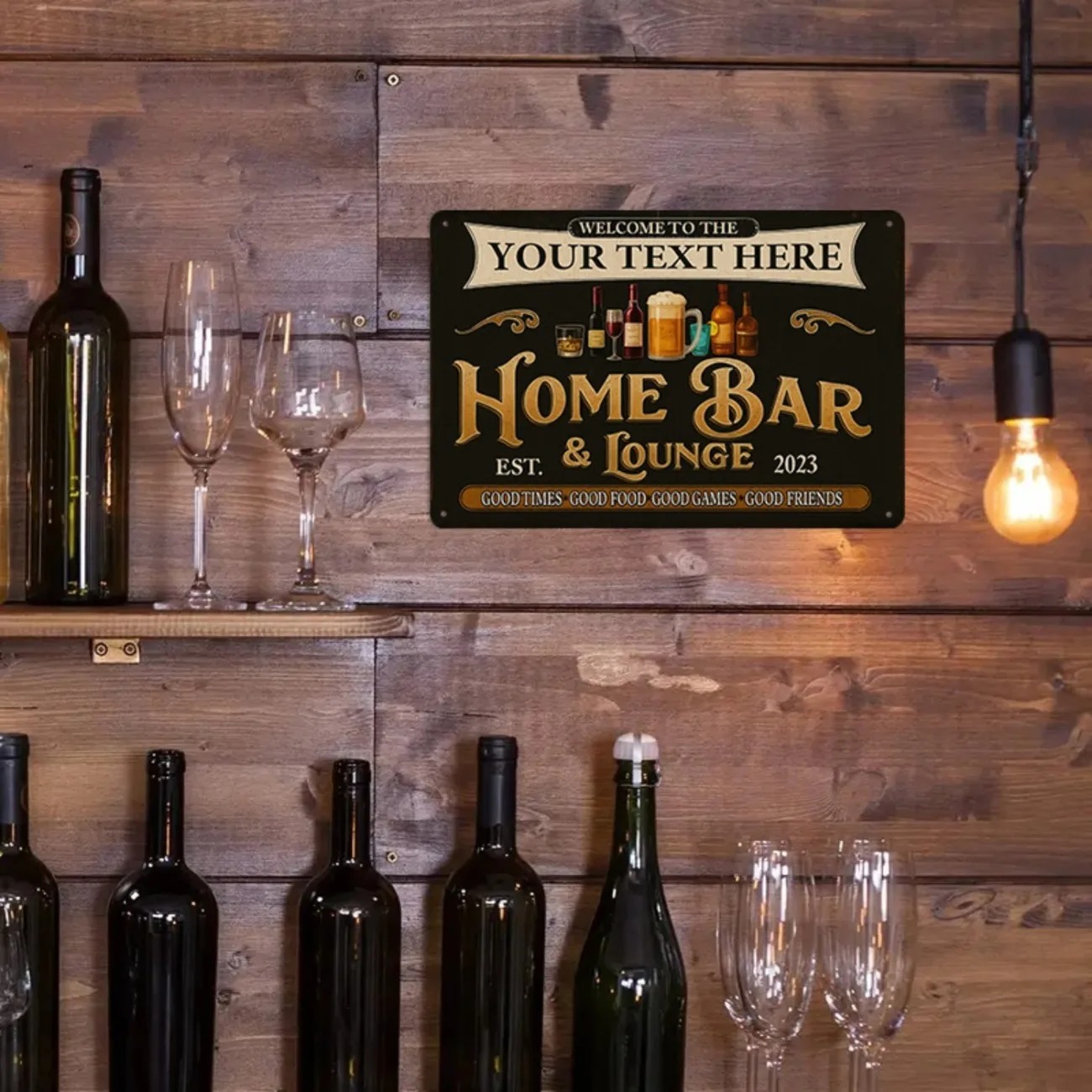 Tanda Logam Vintage untuk Bar  - Home Bar Signs ulasan dan harga