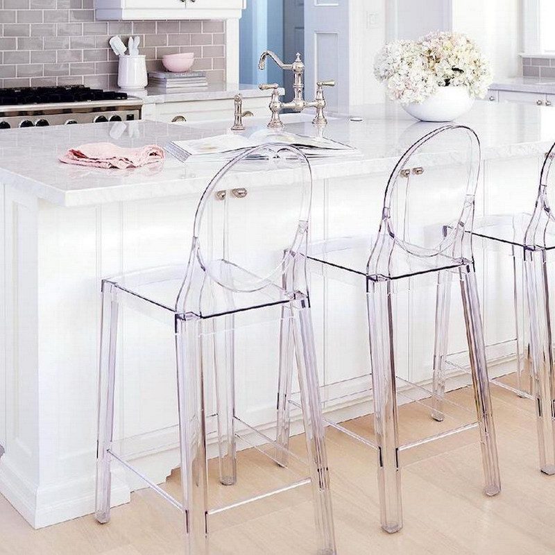 8 Buah Kursi Hantu Plastik Akr - Home Bar Stools ulasan dan harga
