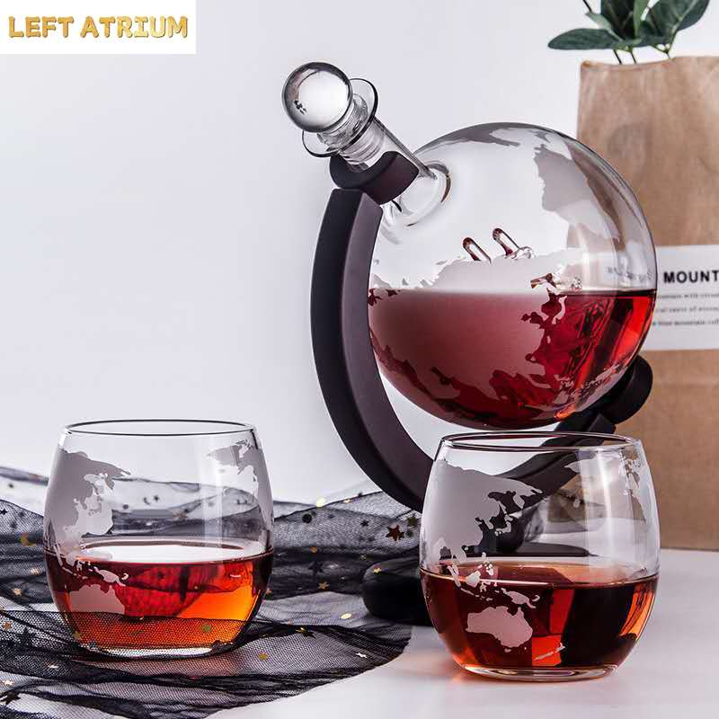 Dekanter berbentuk bola kaca,  - Decanter Globe Set ulasan dan harga