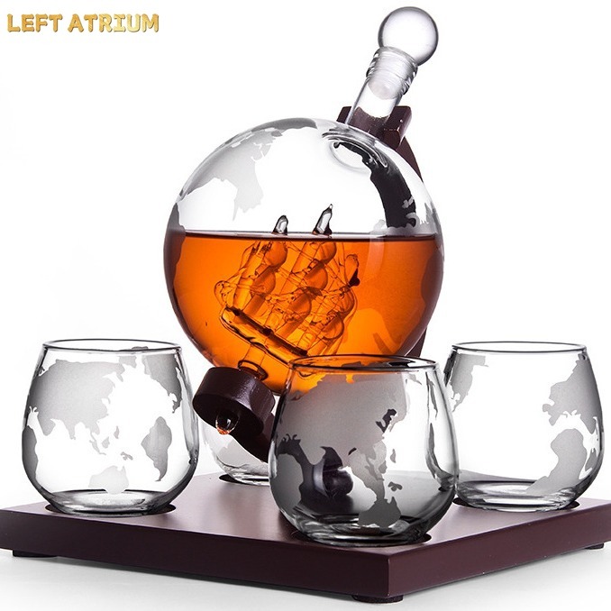 Dekanter berbentuk bola kaca,  - Decanter Globe Set ulasan dan harga