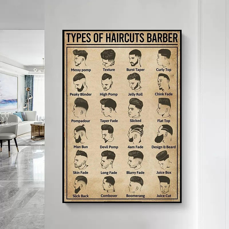 Poster Tukang Cukur Tipe Retro - Home Barbershop ulasan dan harga