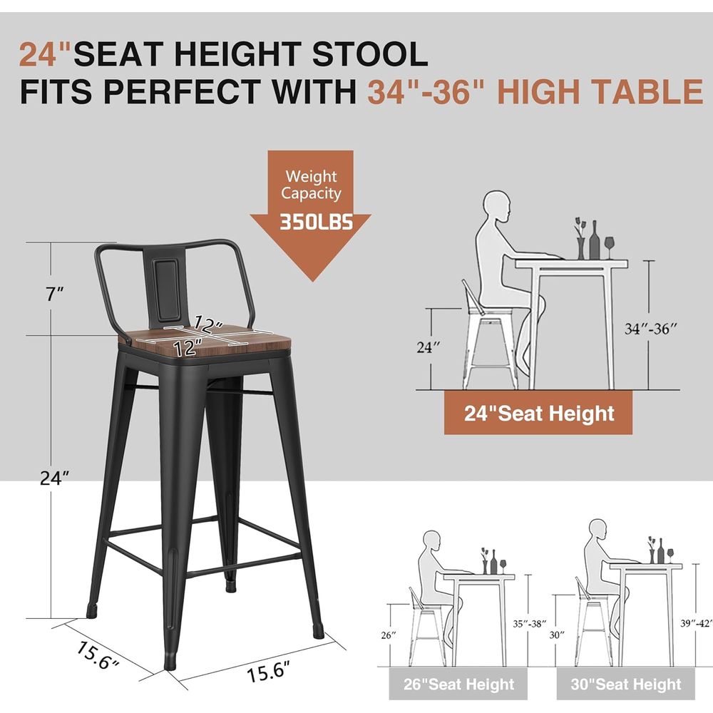Set Kursi Bar 24 Inci (4 Buah) - Home Bar Stools ulasan dan harga