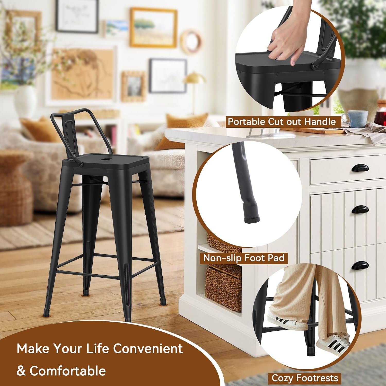 Kursi Bar Logam Industrial den - Home Bar Stools ulasan dan harga