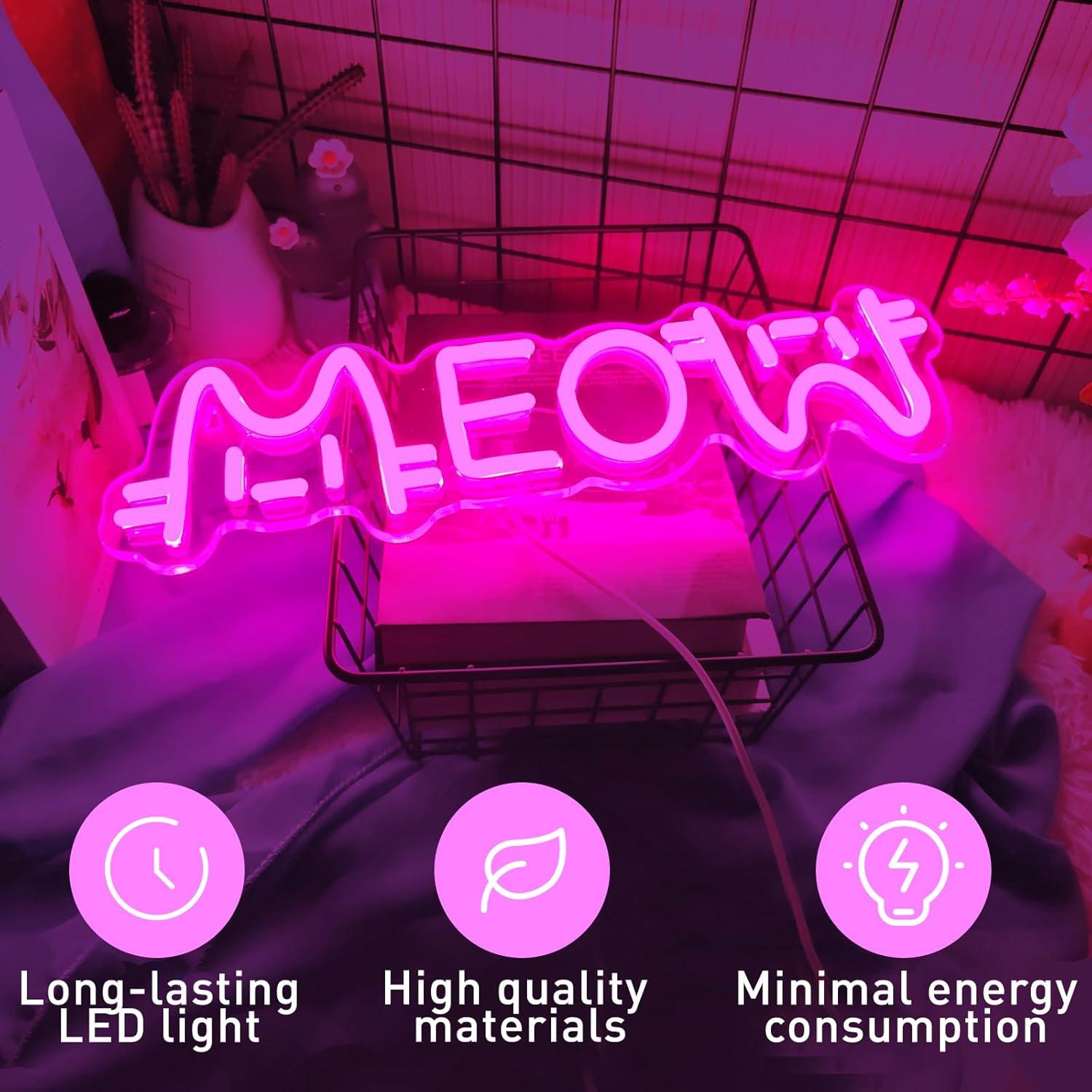 Lampu Neon LED Meow Bertenaga  - Home Bar Signs ulasan dan harga