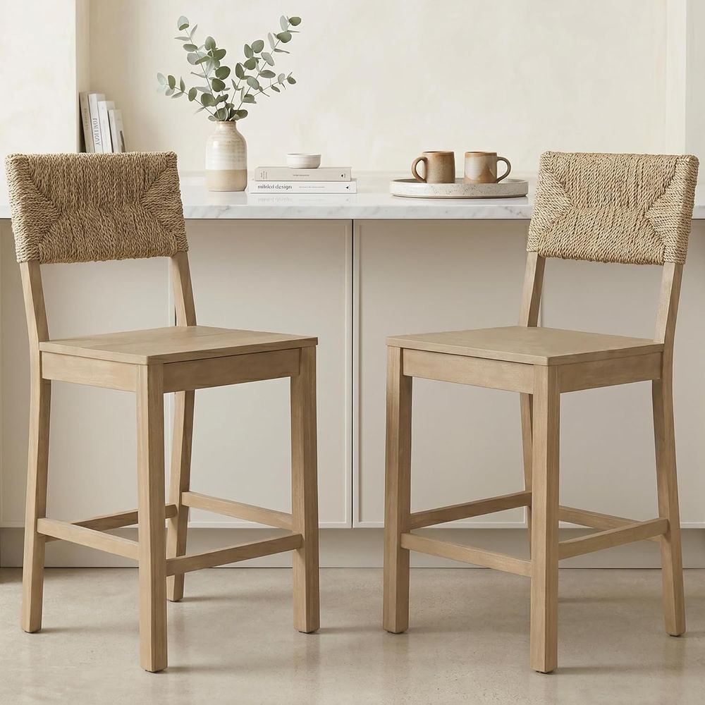 Set 2 Kursi Bar Sandaran Rumpu - Home Bar Stools ulasan dan harga