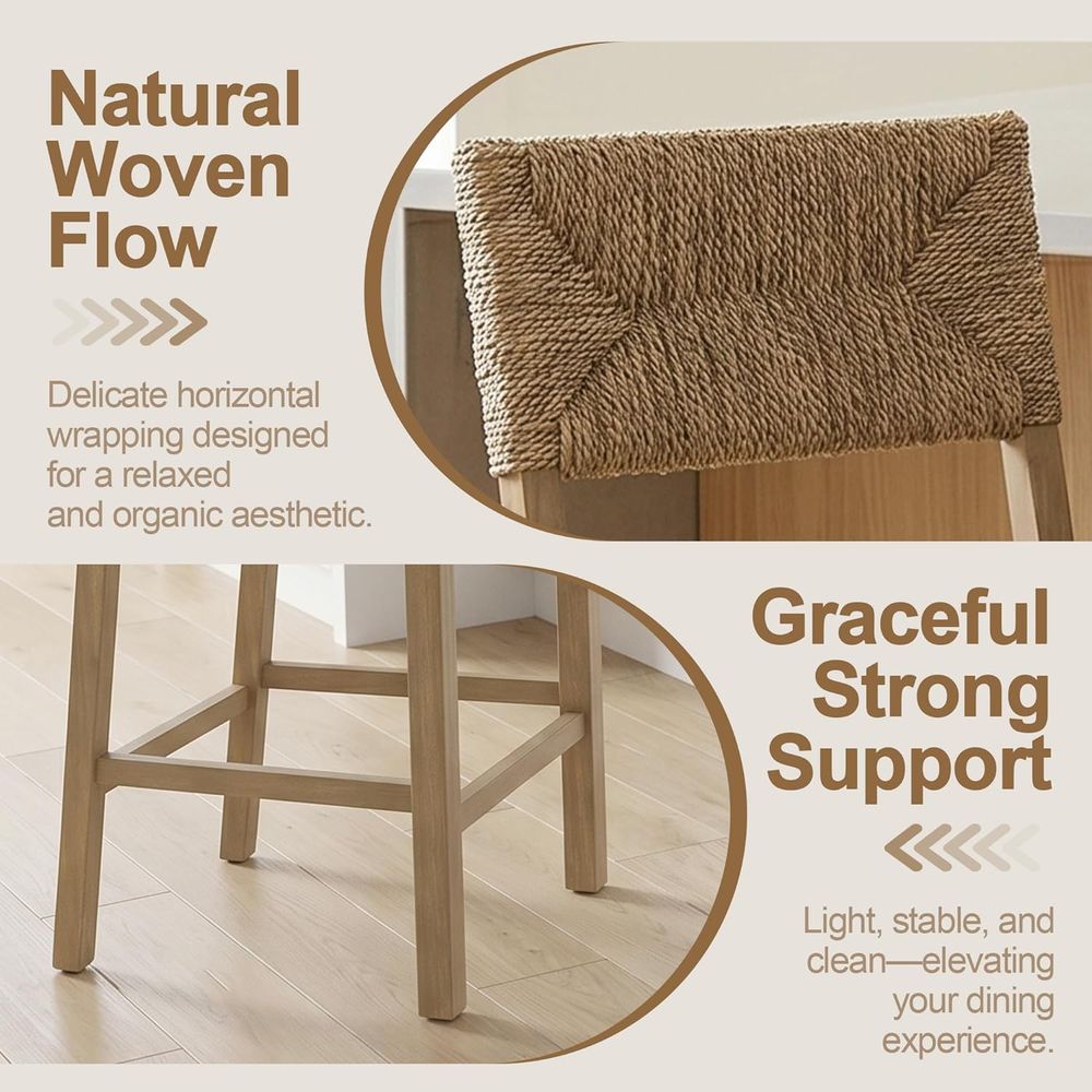 Set 2 Kursi Bar Sandaran Rumpu - Home Bar Stools ulasan dan harga