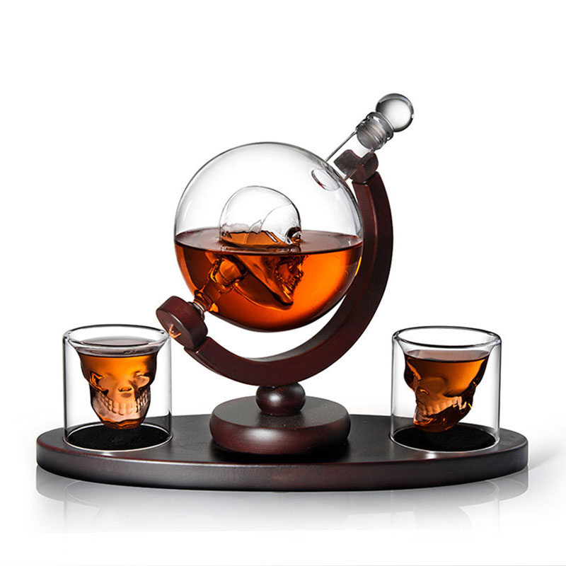 Set Dekanter Wiski Skull Globe - Decanter Globe Set ulasan dan harga