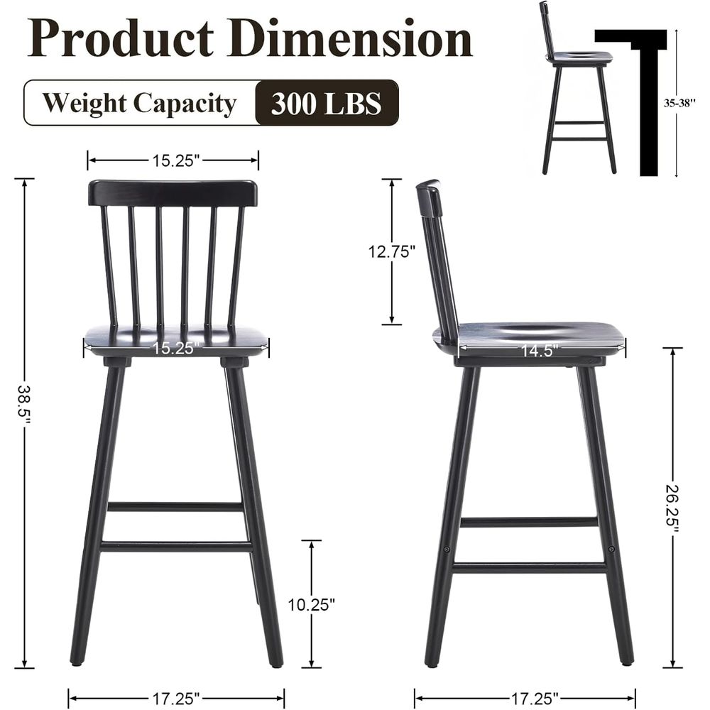 Set 4 kursi bar kayu tinggi 26 - Home Bar Stools ulasan dan harga